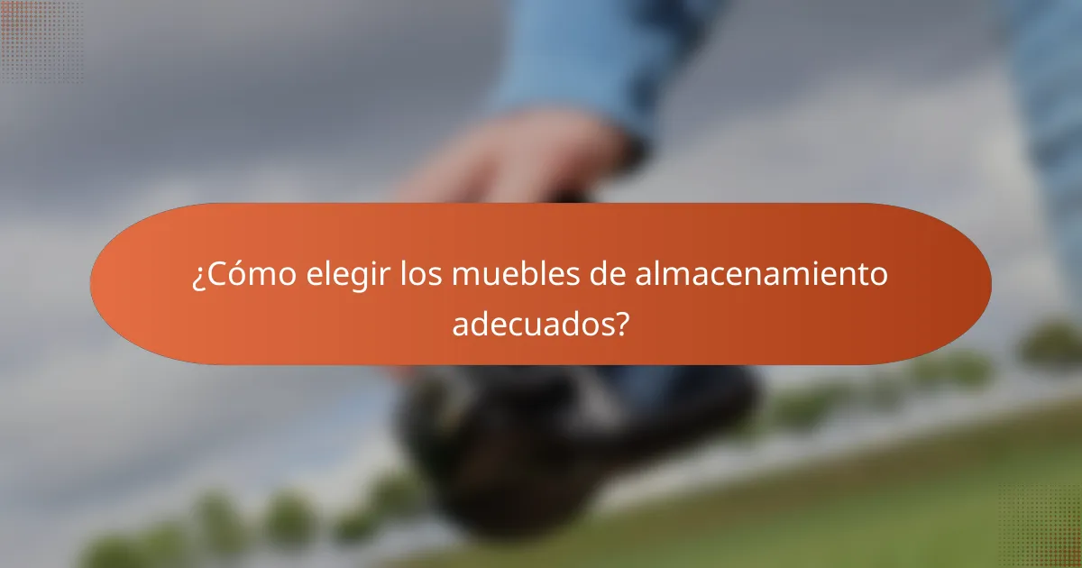 ¿Cómo elegir los muebles de almacenamiento adecuados?