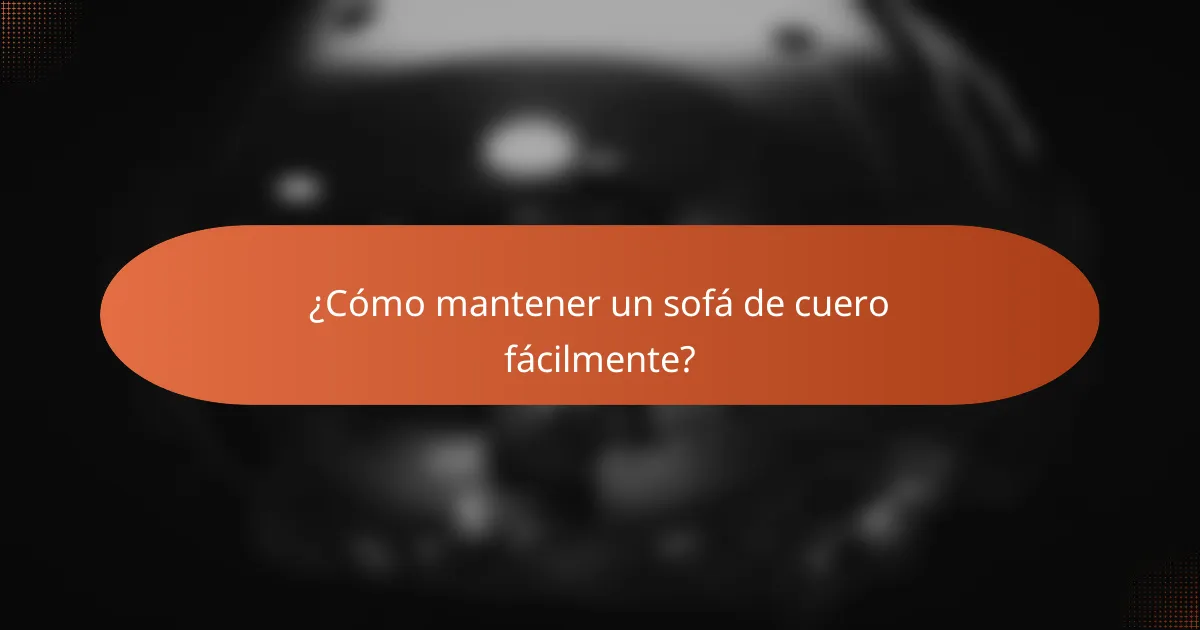 ¿Cómo mantener un sofá de cuero fácilmente?