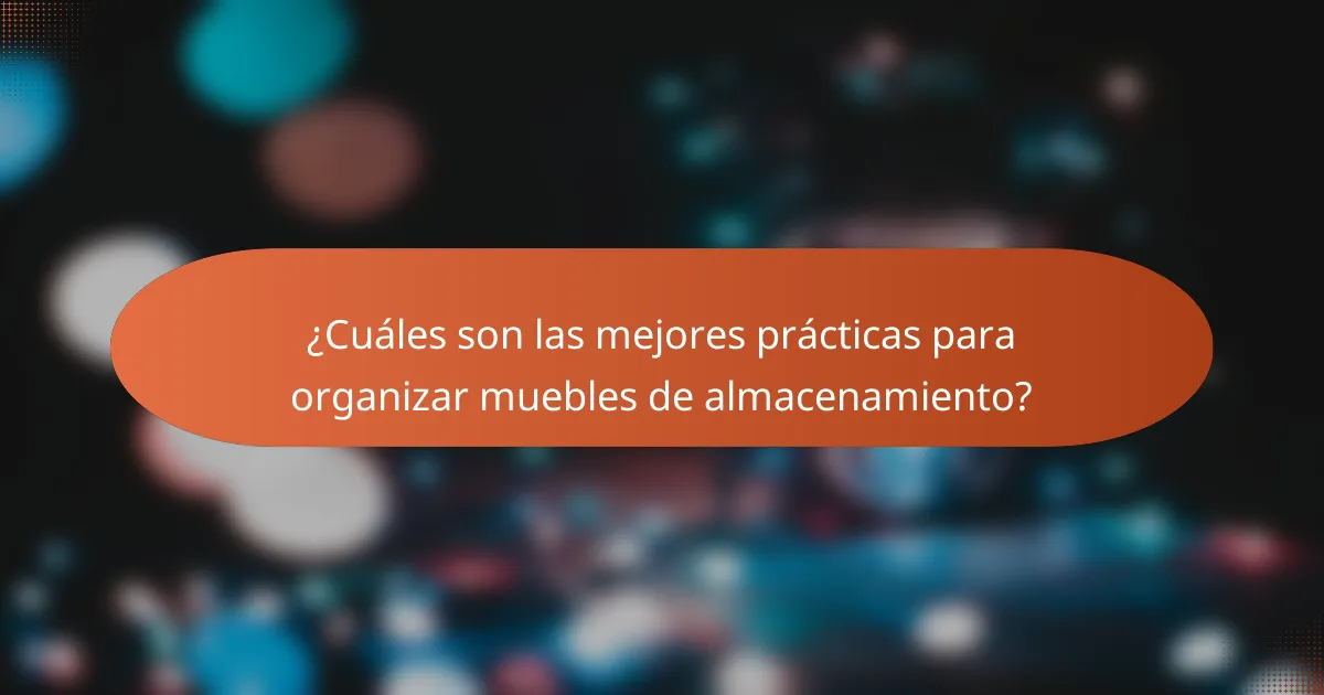 ¿Cuáles son las mejores prácticas para organizar muebles de almacenamiento?