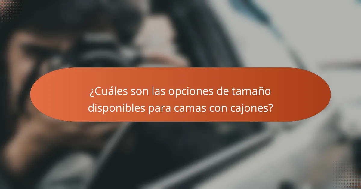 ¿Cuáles son las opciones de tamaño disponibles para camas con cajones?