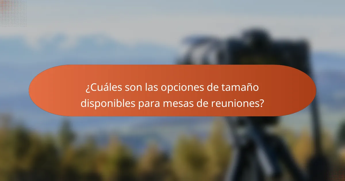 ¿Cuáles son las opciones de tamaño disponibles para mesas de reuniones?