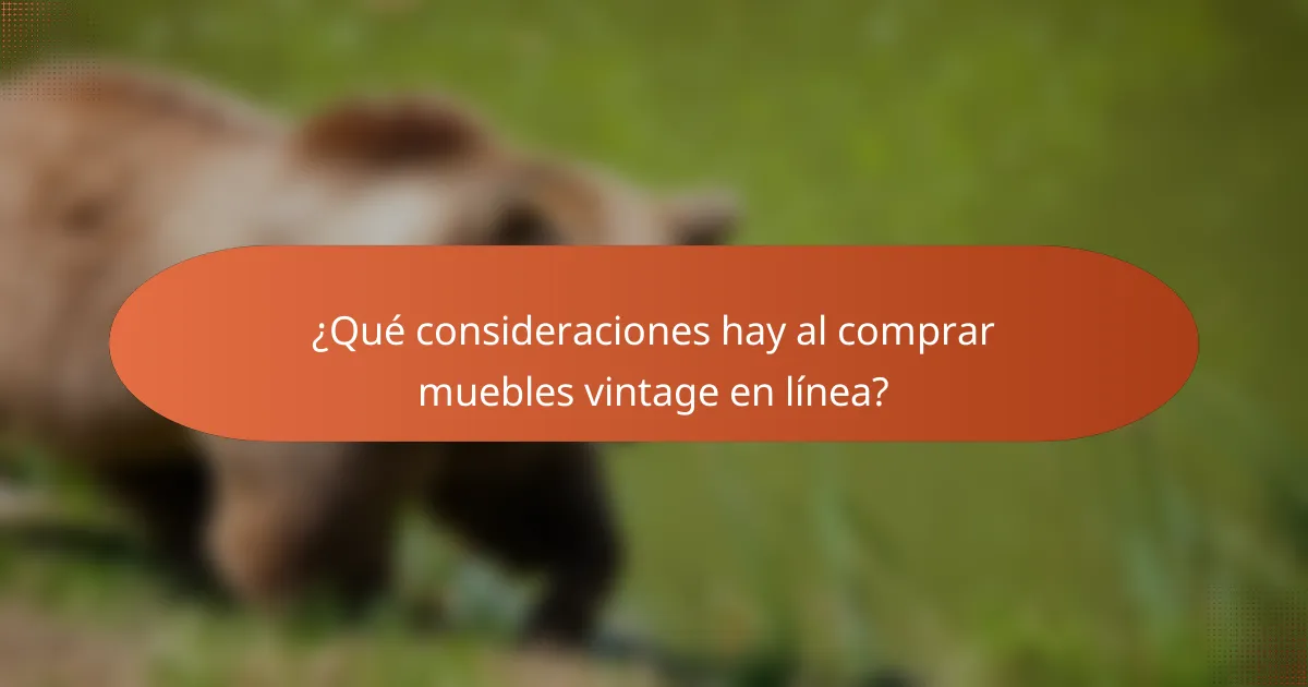 ¿Qué consideraciones hay al comprar muebles vintage en línea?