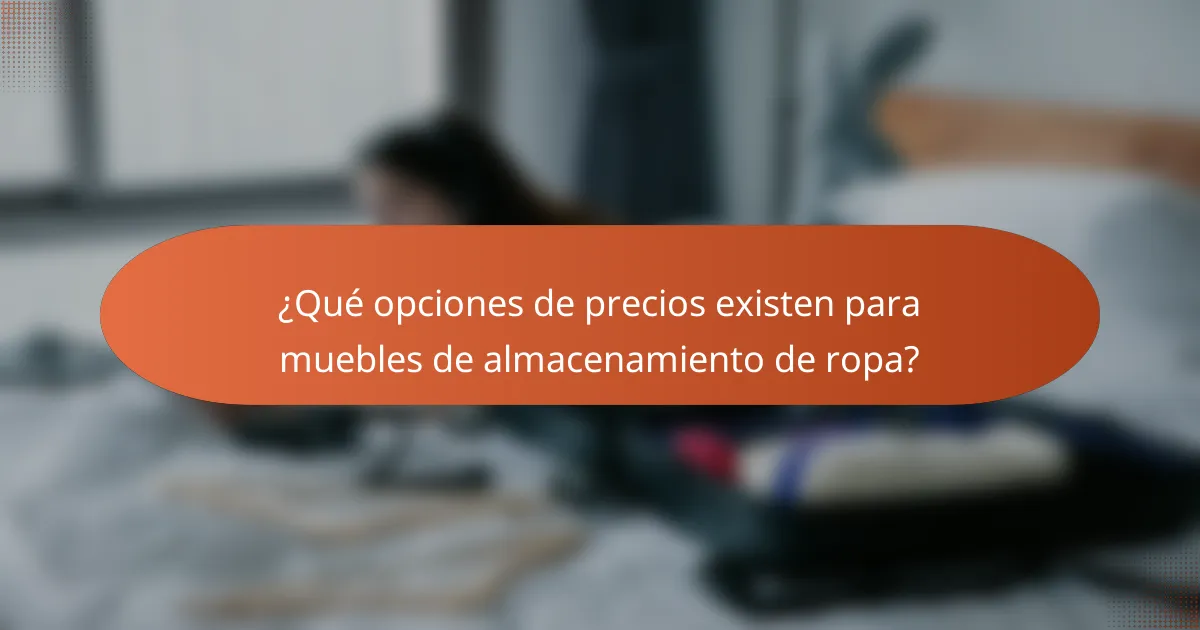¿Qué opciones de precios existen para muebles de almacenamiento de ropa?
