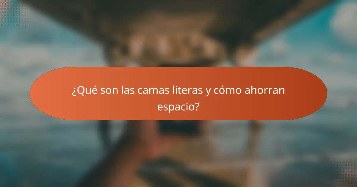 ¿Qué son las camas literas y cómo ahorran espacio?